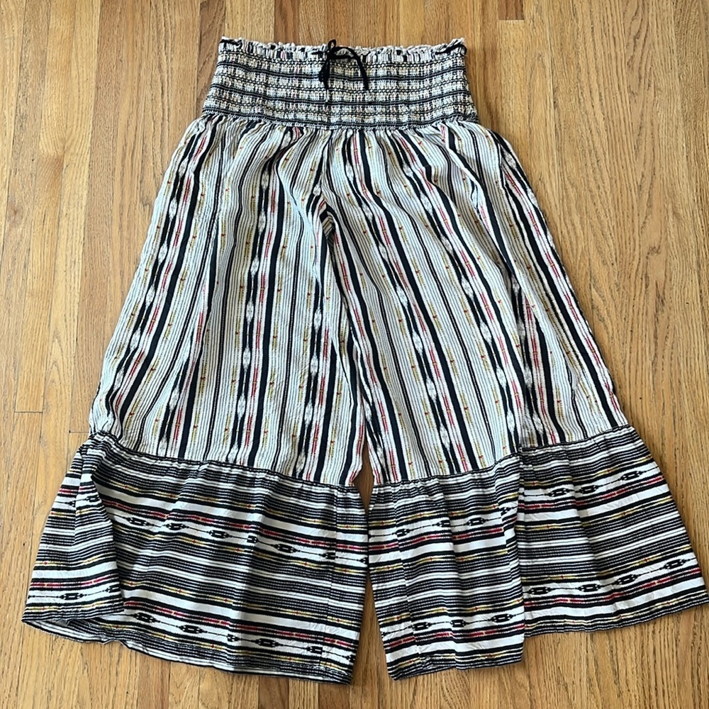 Maeve Anthropologie Zamirah Smocked Wide-Leg Pants